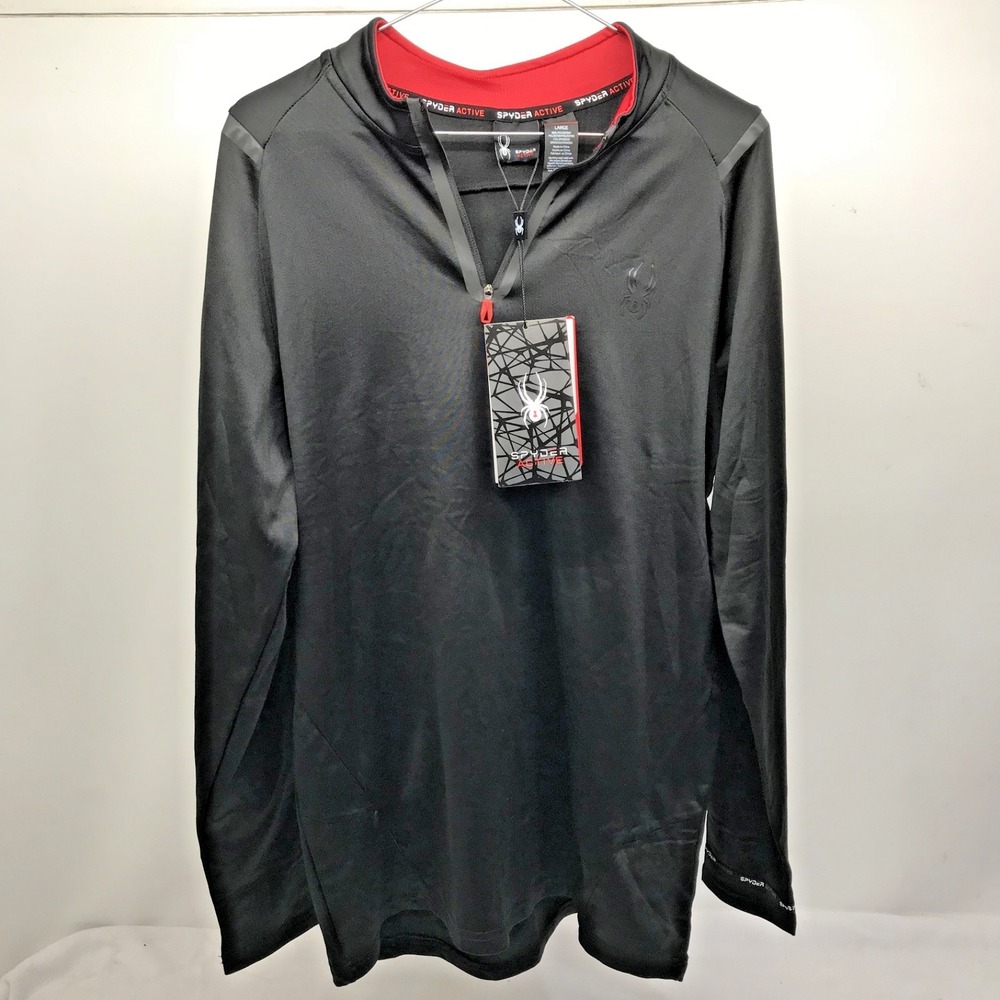 Spyder  Active Pullover Men's Size Large  1/4 Zip Long Sleeve Performance Black